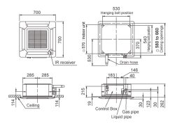 Инверторен климатик касетъчен General AUHG18LVLB/AOHG18LBCB