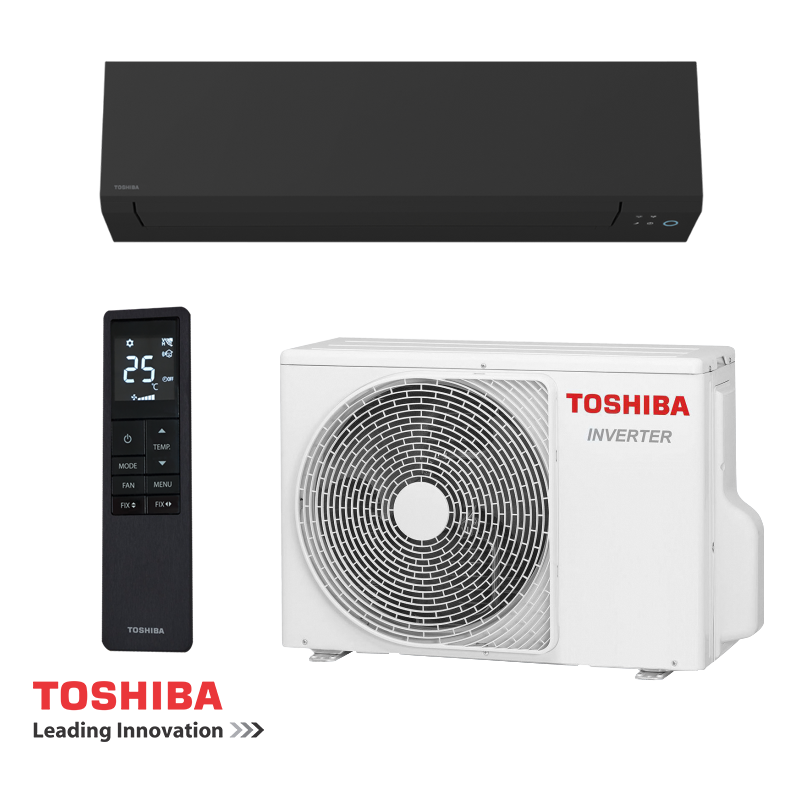 Инверторен климатик Toshiba Shorai Edge RAS-B13G3KVSGB-E + RAS-13J2AVSG-E1 – черен